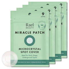 Rael Pimple Patches microcrystal spot cover on blemish with gentle adhesion.
