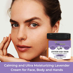 RaGaNaturals lavender cream texture shown for quick absorption