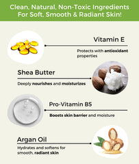 RaGaNaturals unscented lotion non-greasy texture on skin