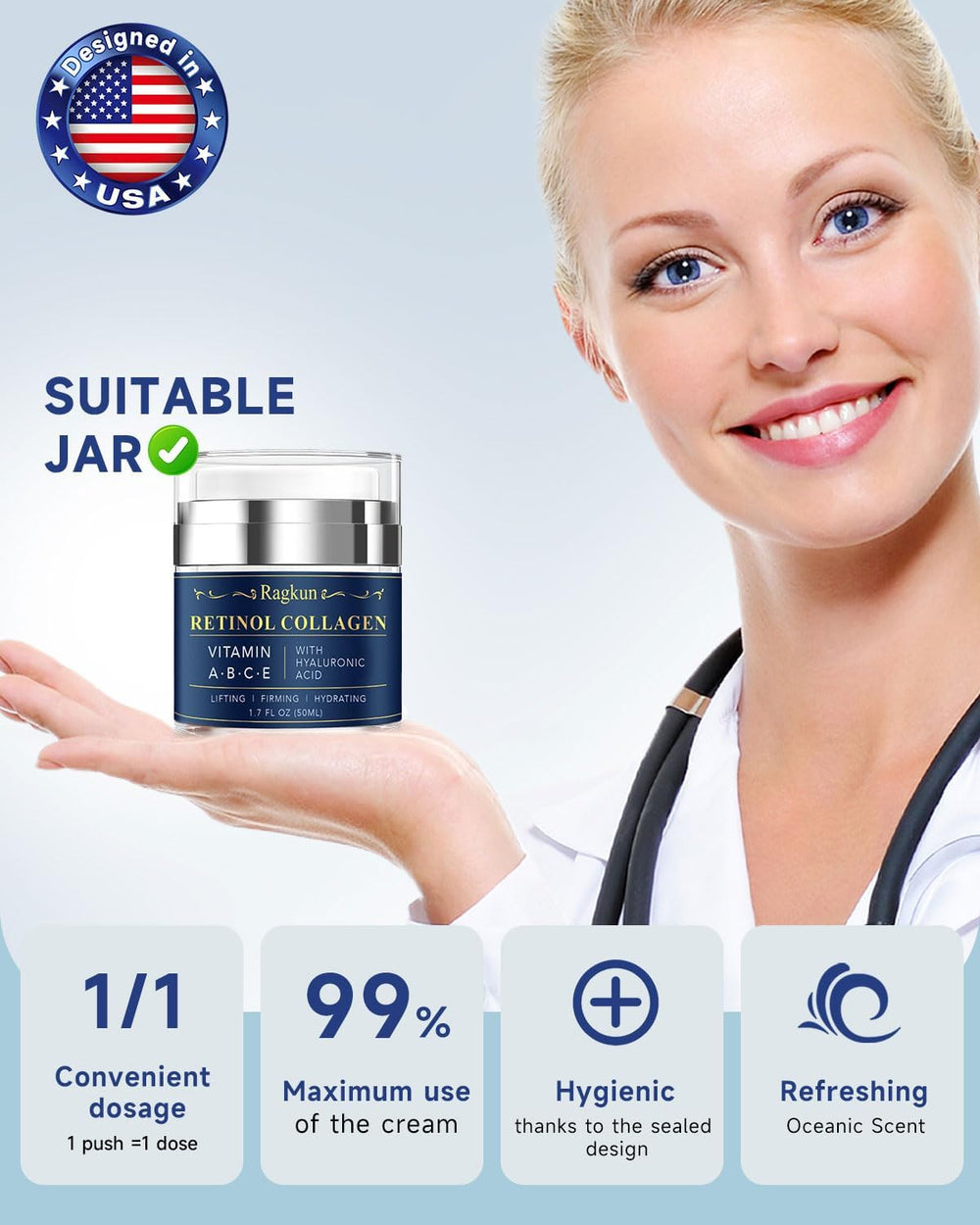 Ragkun Retinol Cream texture appears silky for easy absorption