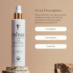 Rahua Voluminous Spray offers citrus-lavender aroma for a fresh feel.