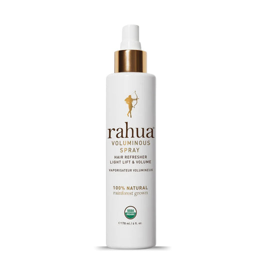 Rahua Voluminous Spray lifts roots for fine to medium hair with lightweight hold.