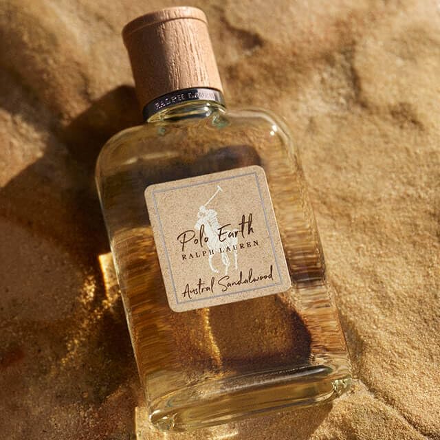 Ralph Lauren Polo Earth ingredients—eucalyptus, sandalwood, fir balsam—layered aroma