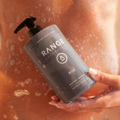 Range Essentials Rise packaging features recycled materials for a cleaner routine.
