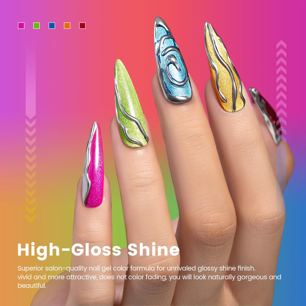 RARJSM bright orange neon cat eye polish ready for bold summer looks.