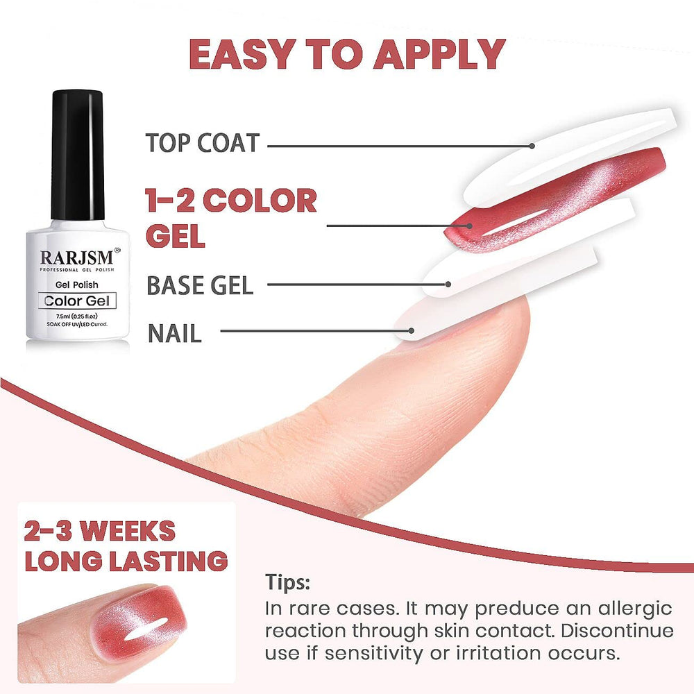 RARJSM champagne gold cat eye gel polish with luxe shimmer