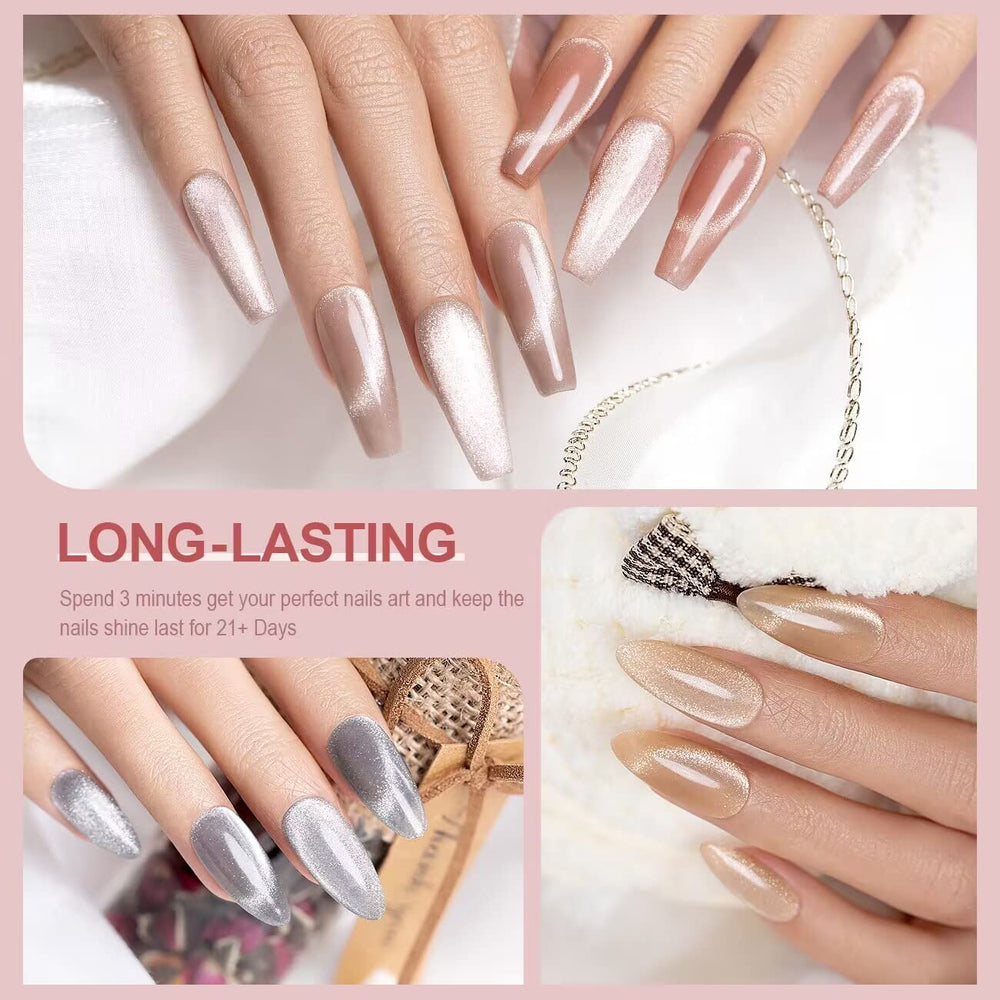 RARJSM pink cat eye gel polish offers soft romantic glow