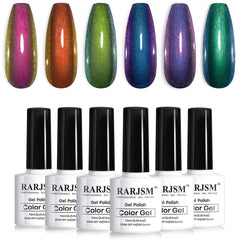 RARJSM chameleon gel bottle closeup showing color-shift potential for manicure