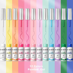 RARJSM 12-hue palette showcased for versatile nail design ideas.