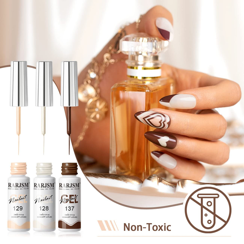 Nail art ideas like swirls, stripes, and floral accents with this kit.