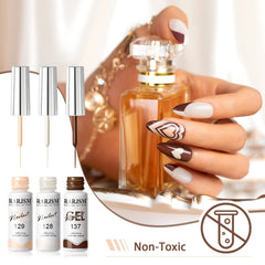 Nail art ideas like swirls, stripes, and floral accents with this kit.