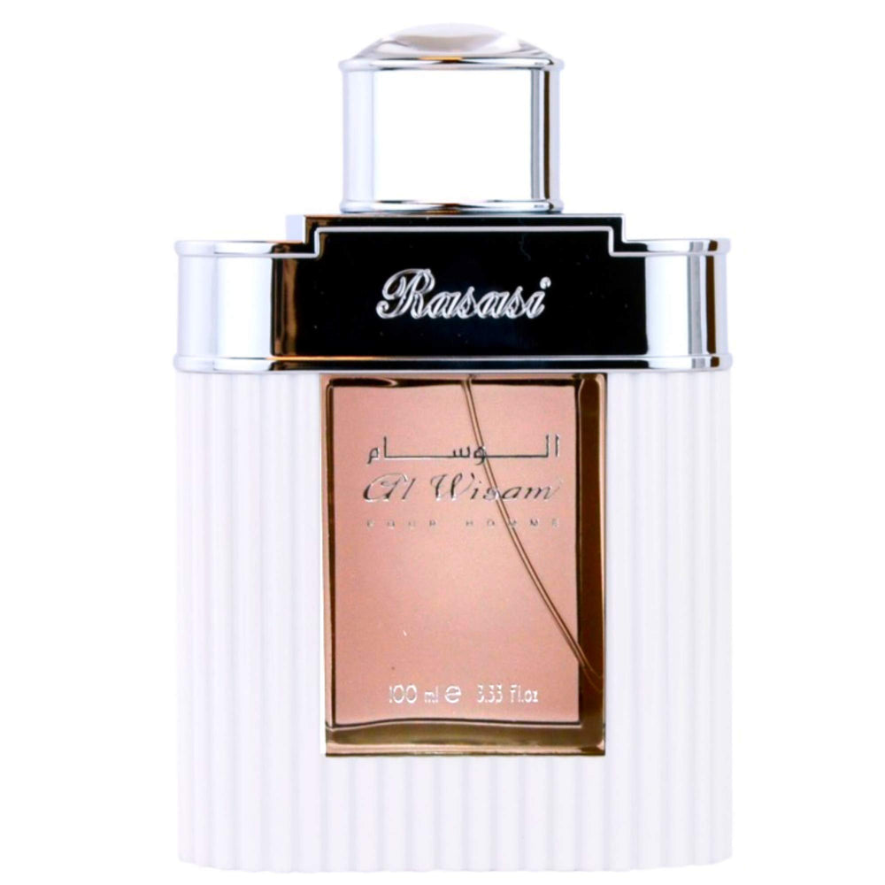 RASASI Al Wisam Day bottle angled view highlighting premium design