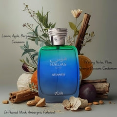 RASASI Hawas Atlantis packaging box photo showcasing premium presentation.