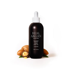 Rated Green Real Argan Oil bottle pour for deep nourishment and shine.