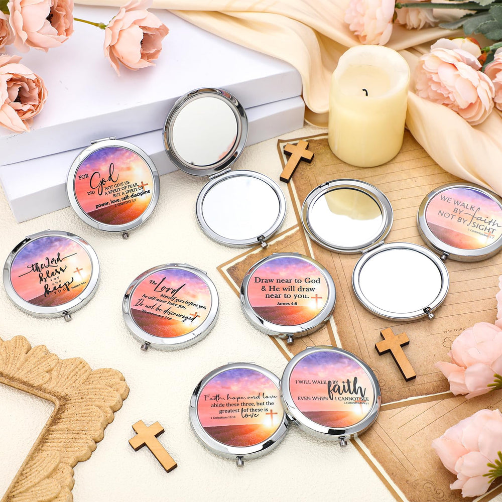 RattanView purse-size compact mirrors fit easily in bags for convenient use.