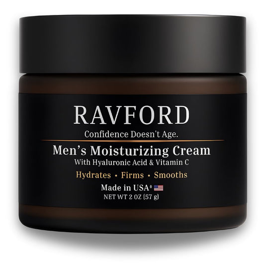 RAVFORD Men’s Moisturizer bottle front delivering lightweight hydration for daily freshness