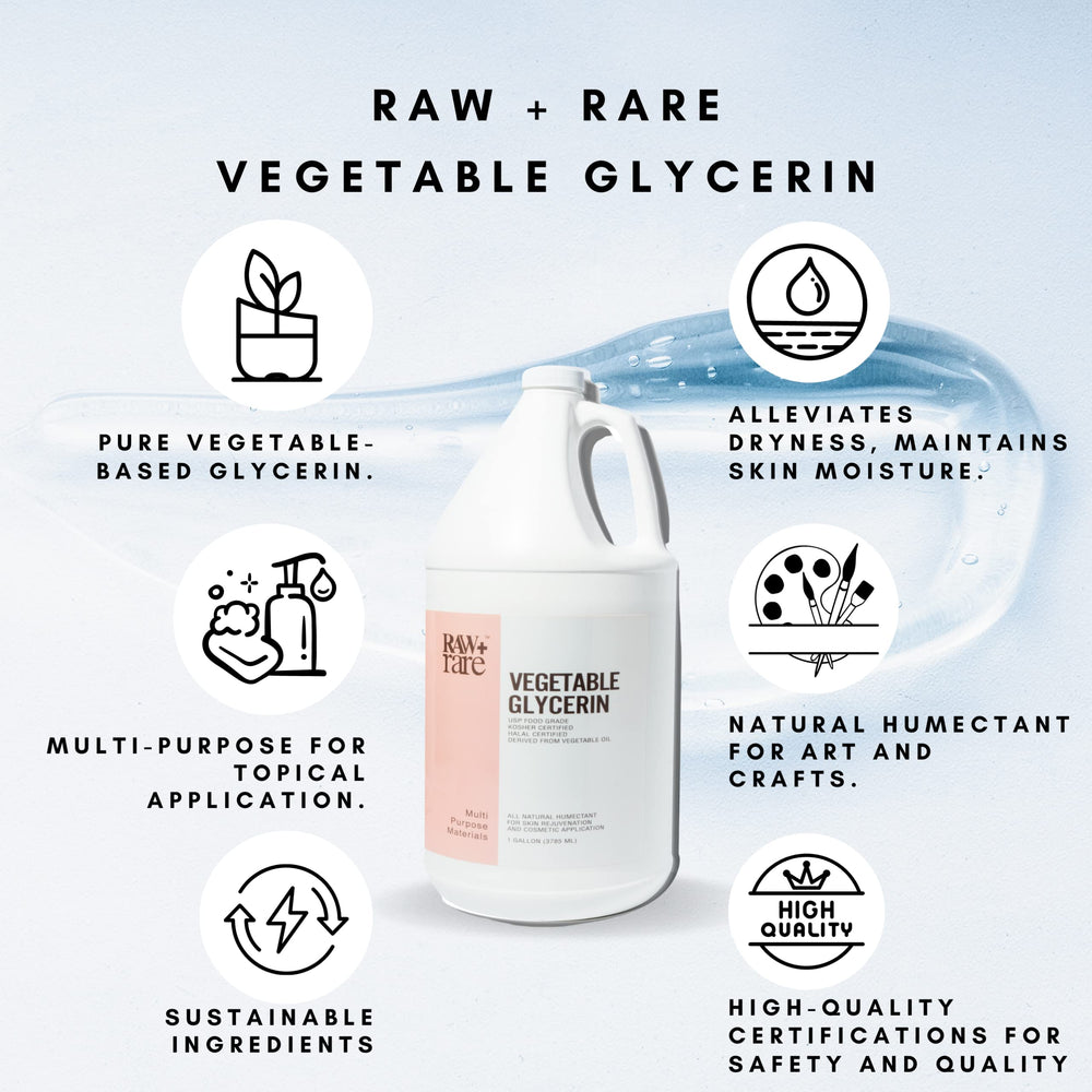 Raw Plus Rare glycerin kosher and halal certified for cosmetic use