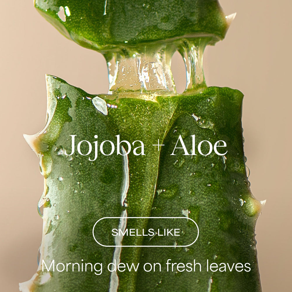 Raw Sugar Jojoba oil drops nourish and hydrate the scalp.