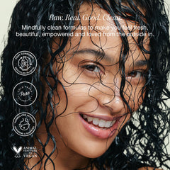 Applying Raw Sugar Moisture Smoothie Mask for intense hydration and repair.