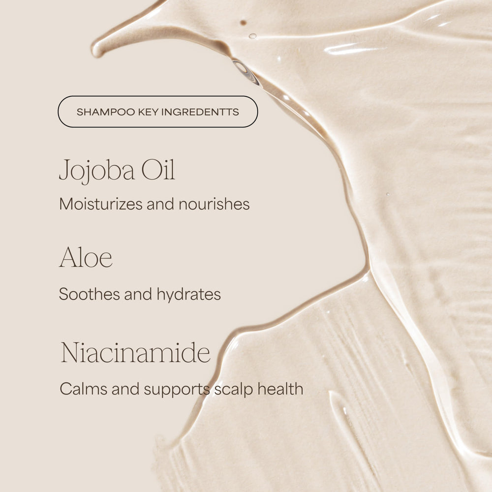 Raw Sugar Niacinamide illustration highlights scalp health support.