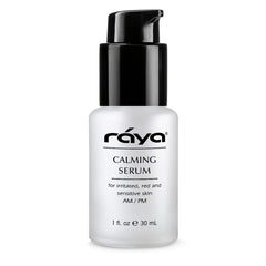 Raya Calming Serum bottle shown for quick, soothing application on irritated skin