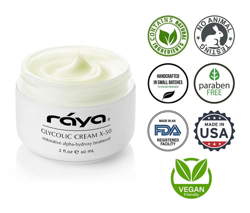 Raya Glycolic Cream X-50 application on hand for easy patch testing