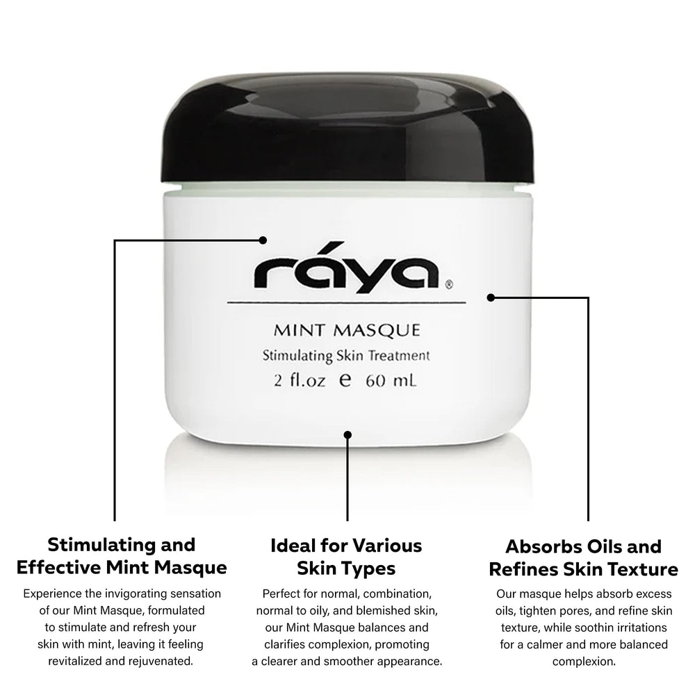 Raya Mint Masque kaolin clay texture highlighting pore cleansing action