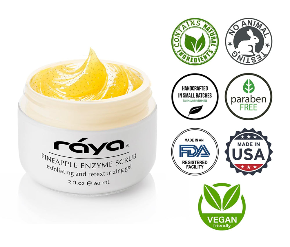 Applying Raya Pineapple Enzyme Scrub on the cheek for gentle massage