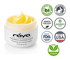 Applying Raya Pineapple Enzyme Scrub on the cheek for gentle massage