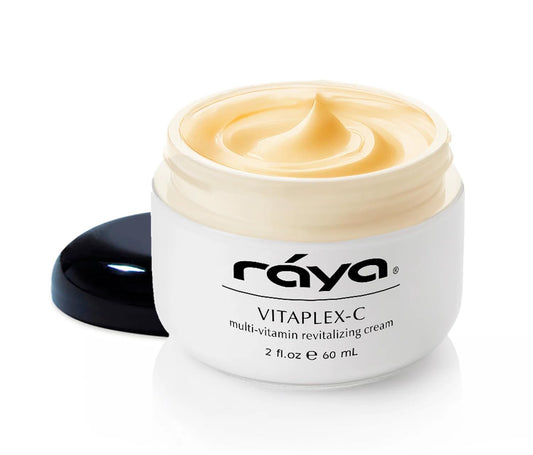Raya Vitaplex-C Cream jar closeup showing rich hydration for dry skin
