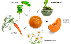 Raya Pumpkin Enzyme Facial Puree texture jar highlighting creamy consistency for delicate resurfacing.