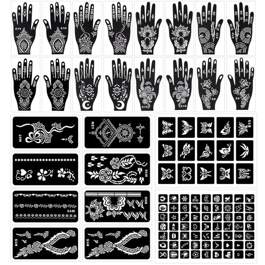 RAZET tattoo stencils collection with flowers and butterflies for body art