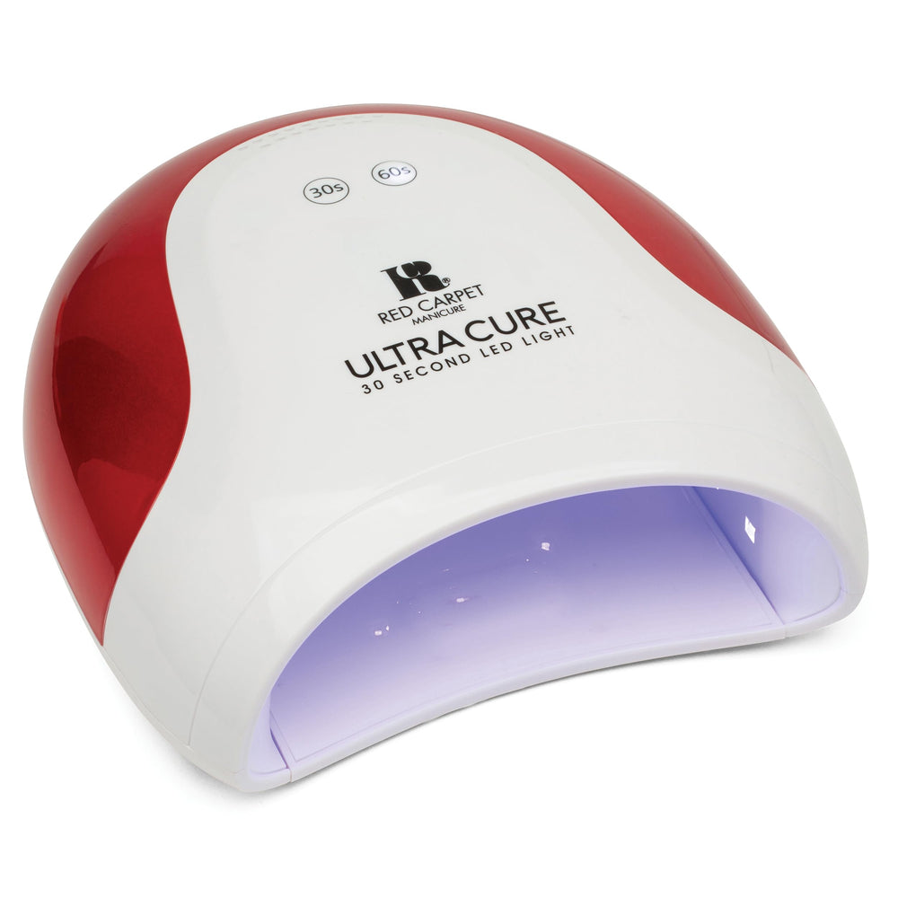 RC Red Carpet Ultra Cure 30s LED lamp delivers fast gel curing for nails.