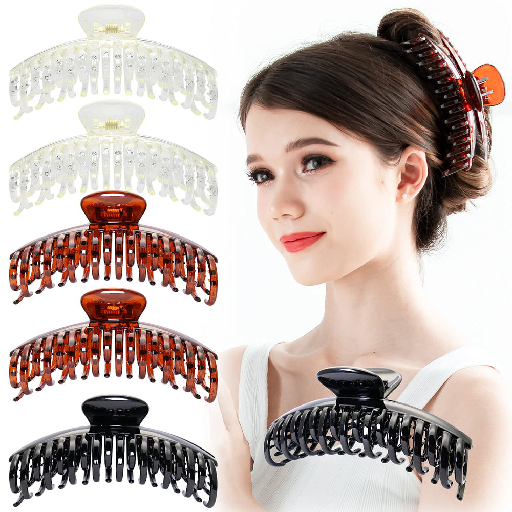 RC ROCHE double claw hair clip close-up showing non-slip grip for thin hair.
