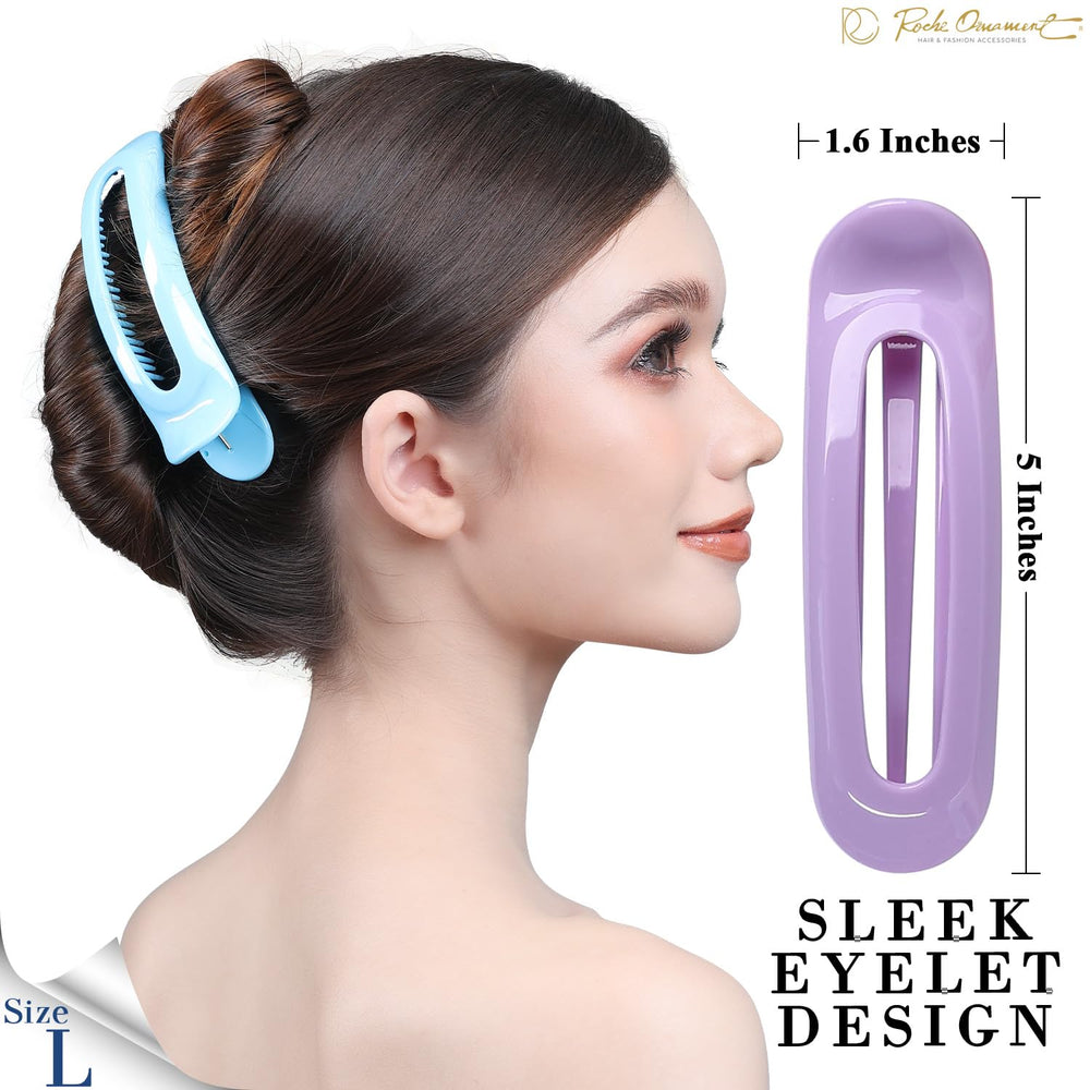 RC ROCHE ORNAMENT flat claw clip pastel lavender holds updos securely