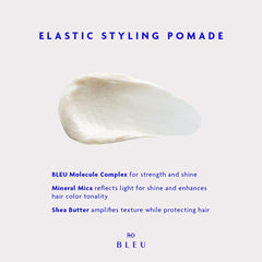 Hand dispensing BLEU pomade demonstrates whipped texture and control.