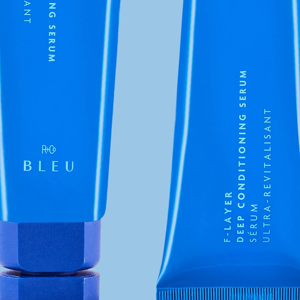 R+Co BLEU F-Layer hair being detangled after application.
