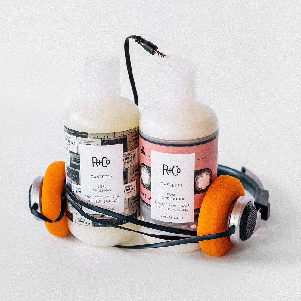 R+Co Cassette Curl Set box front showing the complete shampoo and conditioner duo.