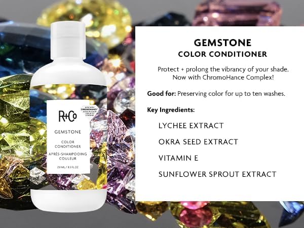 R+Co Gemstone Color Shampoo lather demonstrates gentle cleansing for color-treated hair