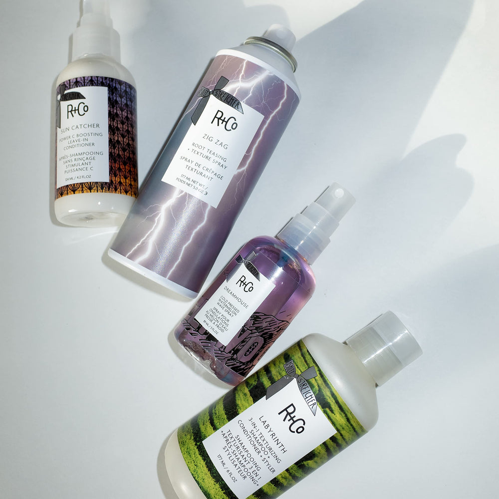 R+Co Labyrinth 6 oz bottle displayed for compact packaging.