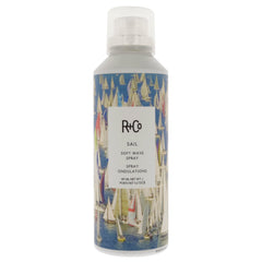 R+Co Sail Soft Wave Spray bottle showcasing a lightweight formula for natural waves