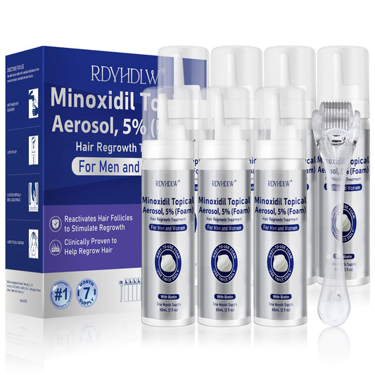 RDVHDLW 5% Minoxidil Foam on scalp for thicker-looking hair.