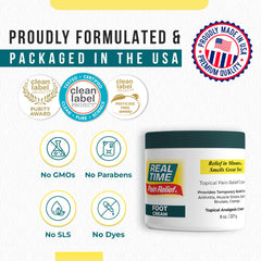 Real Time Pain Relief emu oil visual showing moisturizing formula.