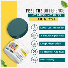 Real Time Pain Relief foot cream label close-up highlighting USA-made quality.