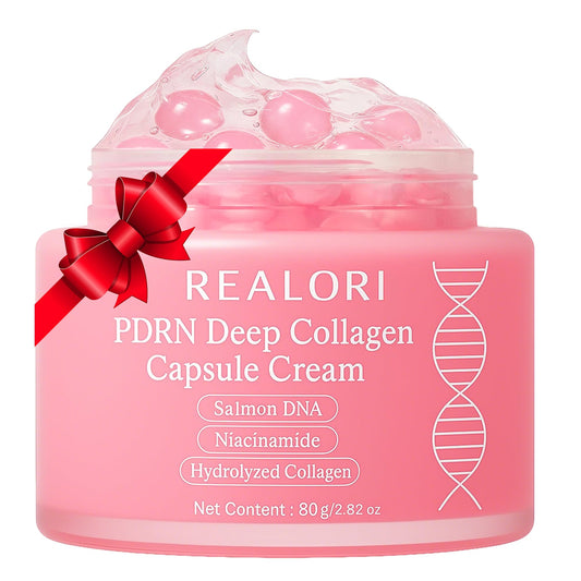 Realori PDRN Capsule Cream close-up—firming capsules for firmer-looking skin.