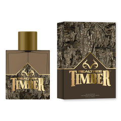 Realtree Timber for Him perfume bottle, ideal for daily outdoor-inspired grooming.