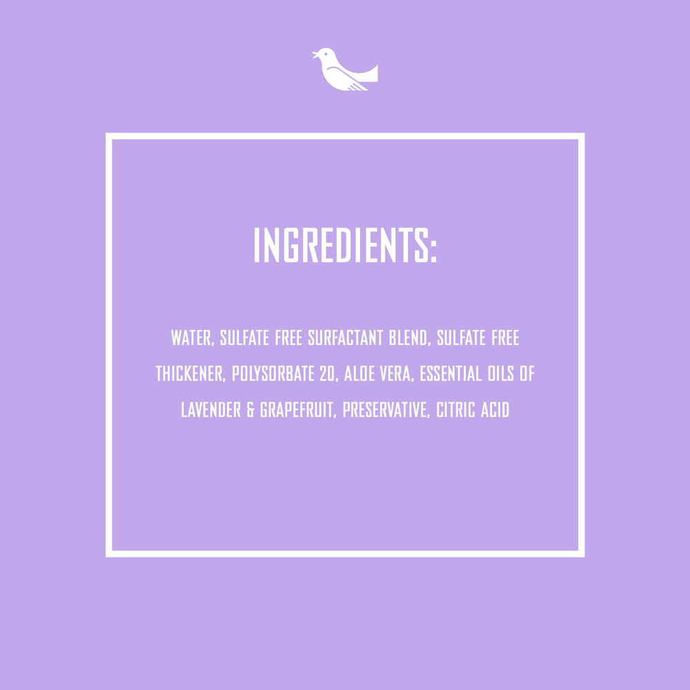 Rebel Green bottle showcases lavender grapefruit aroma for kitchen or bath use.