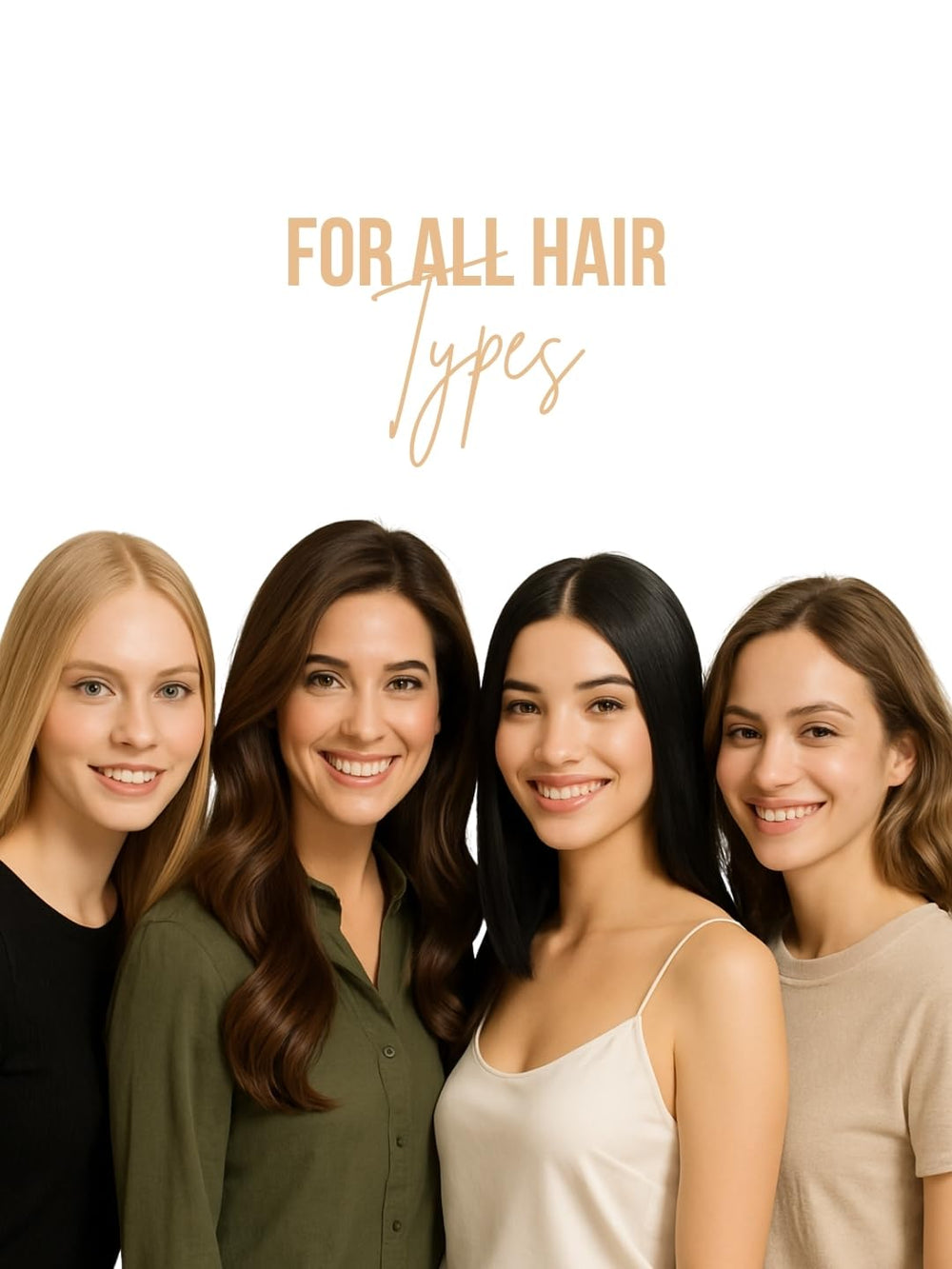 In-bathroom display suggests shiny, frizz-controlled results with regular use.