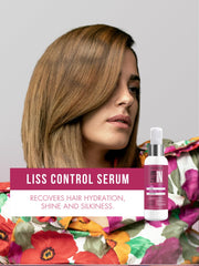 RECAMIER Liss Control Serum texture swatch showing shine and hydration.