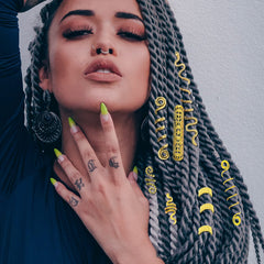 RechicGu pirate beard tube beads in gold provide edgy accents.